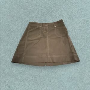 Athleta Taupe Greenish Gray Wool Blend Athletic Mini Skirt Size 2